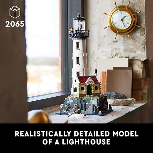 LEGO Ideas Motorized Lighthouse 21335 Adult Model Building Kit, Complete with Rotating Lights, Quaint Cottage and a Mysterious Cave, Creative Gift Idea thumbnail 3
