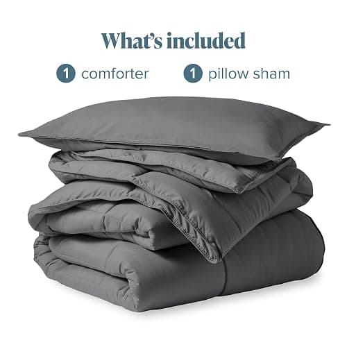 Bare Home Comforter Set - Twin Extra Long Size - Ultra-Soft - Goose Down Alternative - Premium 1800 Series - All Season Warmth (Twin/Twin XL, Grey) thumbnail 8