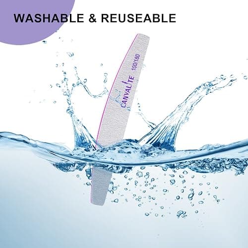 Canvalite 10 PCS Nail File Professional Nail Files Reusable Double Sided Emery Board(100/180 Grit) Nail Styling Tools for Home and Salon Use Christmas Gifts for Women thumbnail 5