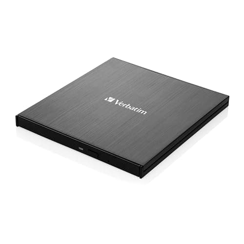 Verbatim Ultra HD 4K CD DVD Blu-ray Writer USB 3.2 GEN 1 USB-C Connectivity Slim Brushed Metal Enclosure Compatible with Mac and PC with Free 25GB Verbatim Blu-ray disc - Image 1
