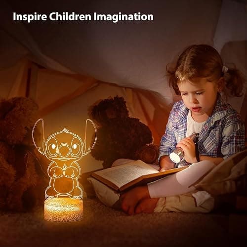 Hoofun Stitch Night Light with Timer & Memory,【2025 New Upgraded】 16 Color Changing LED Lamp,Touch & Remote Control, Stitch Gifts for Girls, Kids, Boys,Cute Bedroom Decor for Birthday Christmas Party thumbnail 3