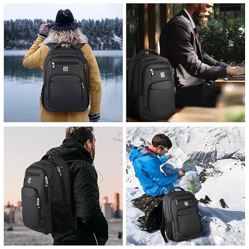 Volher Laptop Backpack,Business Travel Anti Theft Slim Durable Laptops Backpack,Water Resistant College Computer Bag for Women & Men Fits 15.6 Inch Laptop and Notebook - Black thumbnail 7