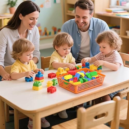 QRRICA 6 Pack Plastic Classroom Storage Baskets, Paper Trays for Classroom Organization & Turn in Trays for Teachers, Students, Desk Organizer Bin 13.8x10.6x3.1 Inch (Rainbow) thumbnail 6