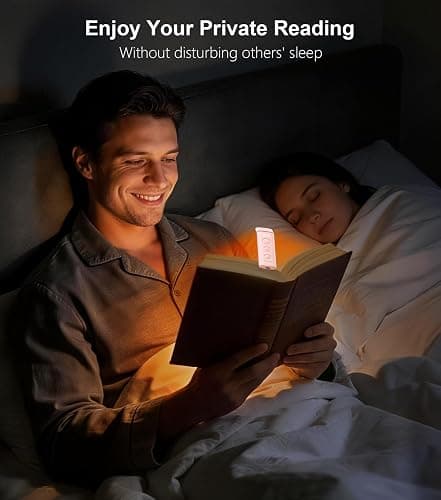Gritin Book Light Rechargeable, Reading Light Lamp Clip on Books, 3 Eye-Protecting Modes (Mixed/White/Amber), 5 Brightness & Stepless Dimming, Flexible Reading Lamp for Readers- Pink thumbnail 9