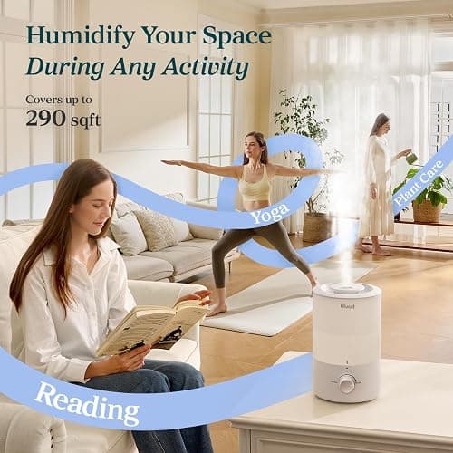 LEVOIT - Humidifiers for Bedroom - Quiet (3L Water Tank) - Cool Mist/Top Fill/Essential Oil Diffuser/25Watt - Home/Large Room - 360° Nozzle - Rapid Ultrasonic Humidification for Baby Nursery/Plant thumbnail 6