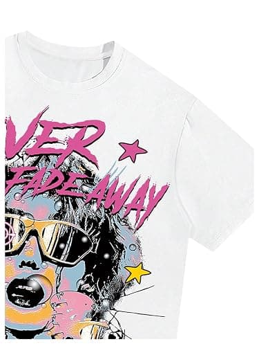 SOLY HUX Men's Graphic Tees Y2K Baggy Shirts Unisex Oversized Tshirts Figure Print 90s Vintage Streetwear Tops thumbnail 4