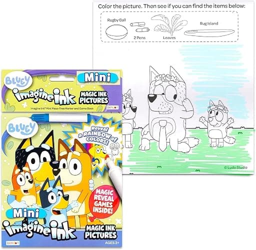 Imagine Ink Coloring Book Set for Girls - Bundle Includes 6 No-Mess Books Featuring Disney Princesses, Hello Kitty, Bluey, and More | Girl Mess Free Coloring Bulk thumbnail 2