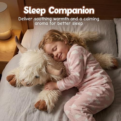 25" | 4.5 Pounds Highland Cow Weighted Stuffed Animals for Kid Adult, Microwavable Stuffed Animal Unscented, Cute Coolable Heatable Weighted Plush Warm Gifts for Christmas Birthday, Large Highland Cow thumbnail 4