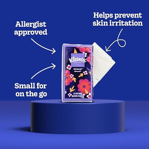 Kleenex On-The-Go Facial Tissues, 8 On-The-Go Packs, 10 Tissues per Box, 3-Ply (80 Total), Packaging May Vary thumbnail 2