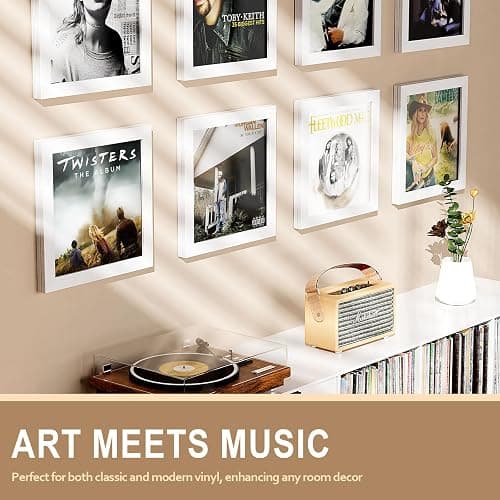 Emfogo Record Frame, 3-Pack Album Frames for Records Display, Vinyl Frame for 12x12 Inch LP Vinyl Record Cover Display (3 Pack/White) thumbnail 4