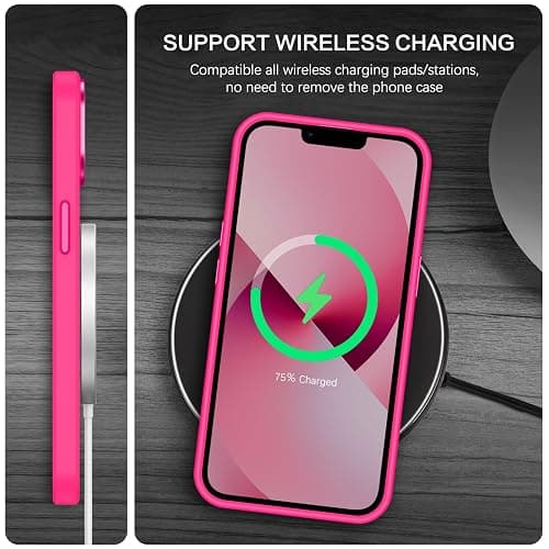 BENTOBEN Magnetic for iPhone 13 Case & iPhone 14 Case [Compatible with Magsafe] Translucent Matte Phone Case iPhone 13/14 Slim Thin Shockproof Women Men Protective Cover Cases, Hot Pink thumbnail 6