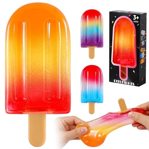 Malt Sugar Popsicle Squishy, Ice Cream Squishies Slow Rising Sensory Fidget Travel Toys for Adults, Kids, and Teens – Summer Classroom Prize (Orange red) - Image 1