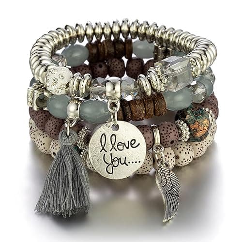 Julpsk Therian Stuff Grunge Emo Crochet Cat Ears Hat Striped Fingerless Gloves Stackable Bracelets thumbnail 4