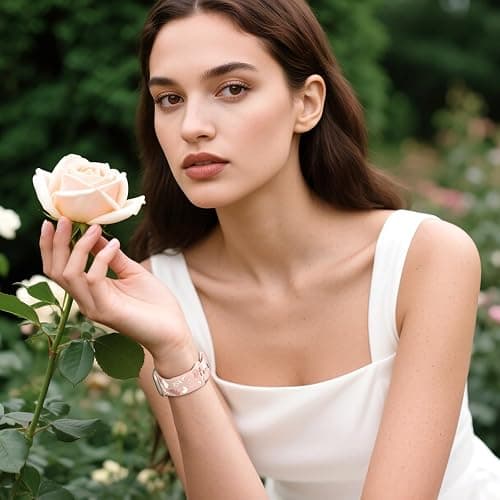 Witzon Cute Floral Band Compatible with Apple Watch Bands for Women 40mm 41mm 42mm 38mm 44mm 45mm 46mm 49mm, Engraved Flower Soft Silicone Dressy Strap for iWatch Series 11 10 9 8 7 6 5 4 SE 3 2 1 thumbnail 2
