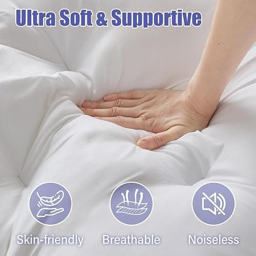 WhatsBedding 4 Inch Memory Foam Mattress Topper Twin for Back Pain Relief, Filled with Breathable Gel Memory Foam, Fluffy Comfort Supportive Pillow Top Mattress Topper, 75x39x4in thumbnail 2