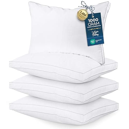 Utopia Bedding Bed Pillows for Sleeping Queen Size (White), Set of 4, Soft & Fluffy Pillow with Down Alternative Filling, Cooling, Hotel Quality, Gusseted Pillow for Back, Stomach or Side Sleepers - Image 1
