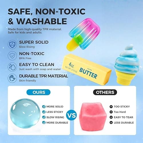 Slow Rebound Cute Butter Squeeze , 2026 New Squeeze Ball Realistic Butter Stick Soft Squeeze Toys, Upgrade Stress Relief Fidget Toys Wet Slow Rebound Stress Relief Toy (Colorful A) thumbnail 3