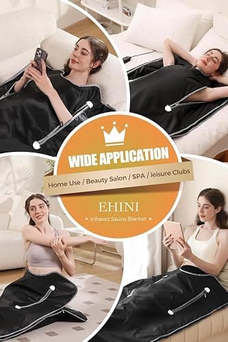 EHINI Infrared Sauna Blanket-Sauna Blanket for Home Use, Portable Design for Relaxation and Detoxification Highest 176℉, 20-60 Minutes Timer, 6 ft x 2.65 ft (Black) thumbnail 7