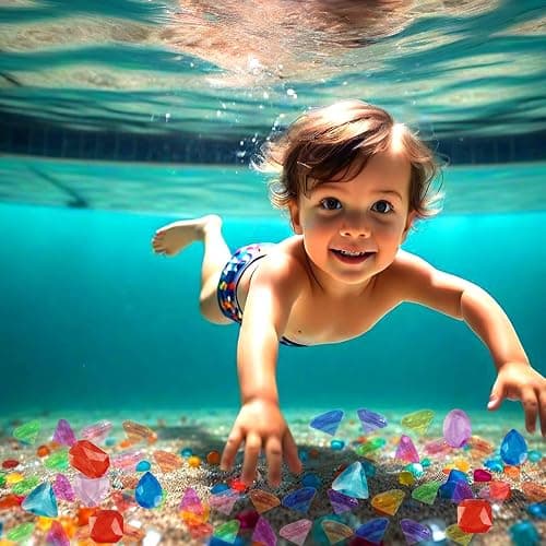 ROYHOO 150PCS Pool Diving Gems Toys, Colorful Crystals Pirate Treasure Jewels Acrylic Gems Plastic Diamonds Gemstones for Vase Filler Summer Beach Toys Home Decor Party Favors thumbnail 2