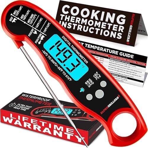 Alpha Grillers Meat Thermometer Digital – Instant Read Food Thermometer for Cooking & Grilling – Professional Kitchen Fathers Day Gift for Dad Men Him Husband - Image 1