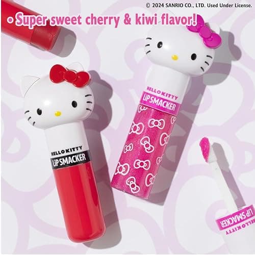 Lip Smacker Lippy Pals Swirls, Sanrio Hello Kitty, Flavored Moisturizing & Smoothing Soft Shine Lip Balm, Hydrating & Protecting Fun Tasty Glossy Finish, Cruelty-Free & Vegan - Cheerful Cherry, Kiwi thumbnail 2