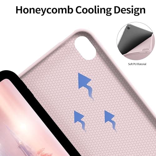 Kenke for iPad 11/10th Gen Case with Pencil Holder 11/10.9 inch 2025 A16/2022, Soft TPU Back Shell Hybrid Slim Trifold Stand Protective Cover Support Touch ID Auto Wake/Sleep (Pink) thumbnail 7