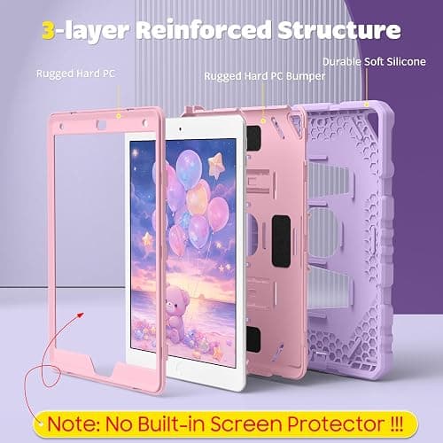 Fintie Case for iPad 9th Generation (2021) / 8th Generation (2020) / 7th Gen (2019) 10.2 Inch, Fully-Body Rugged Heavy Duty Shockproof Protective Case with Built-in Kickstand for Kids, Purple thumbnail 3