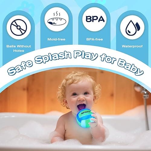 Light Up Bath Toys, Bathtub Basketball Hoop for Kids 1-3, Toddler Pool Water Table Toys 6-12-18 Months, Sensory Toys for Tub Pool Swimming Shower, Baby Bathtime Gifts for Newborn Boy Girl Birthday thumbnail 5