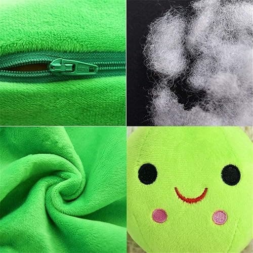 Giant Peas in A Pod Plush Toy Pea Pod Pillow Cute Pea Stuffed Toys Plant Doll Various Sizes (Green Beans,15.7''/40cm) - Green Beans - 15.7''/40cm thumbnail 3