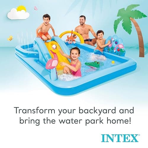 Intex 96" x 78" x 28" Inflatable Jungle Adventure Play Center Spray Kiddie Pool - Backyard Kids Water Slide, Outdoor Blow-Up Splash Pad for Toddlers thumbnail 5