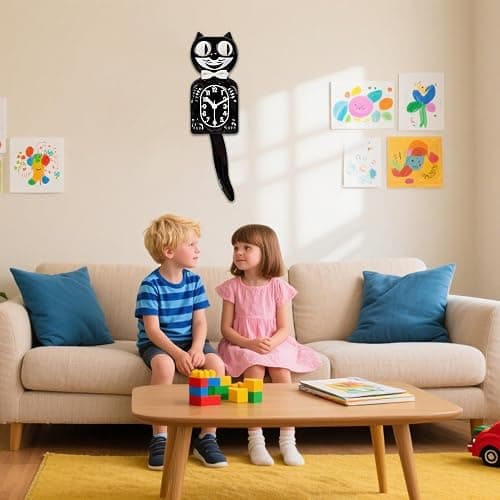 Retro Cat Clock, Tail Swinging Wall Clock, Cat Swing Wall Decoration, Funny Perfect For Home Decor Mid-Century Modern Gift thumbnail 4
