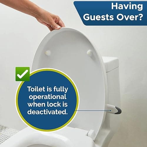 Baby Toilet Lock by Wappa Baby - 9"L x 4"W - Ideal Baby Proof Toilet Lid Lock - No Tools Needed Easy Installation with 3M Adhesive - Top Safety Toilet Seat Lock - Fits Most Toilets - White (1 Pack) thumbnail 8