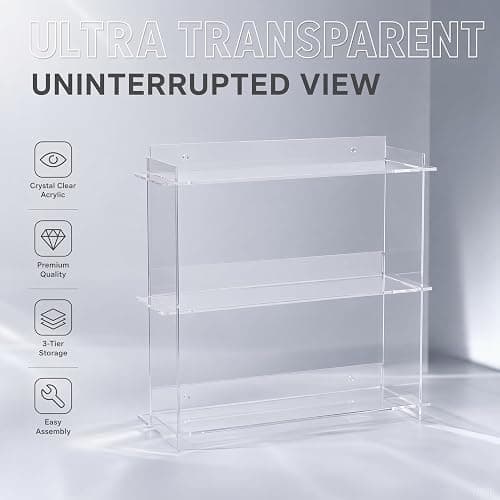 HONTUU Wall Display Shelf for Funko Pop Figure Cases in Box | Clear Acrylic Stackable Shelves, Display Organizer for Action Figures Perfect for Bedrooms, Home Offices， and Living Rooms thumbnail 3