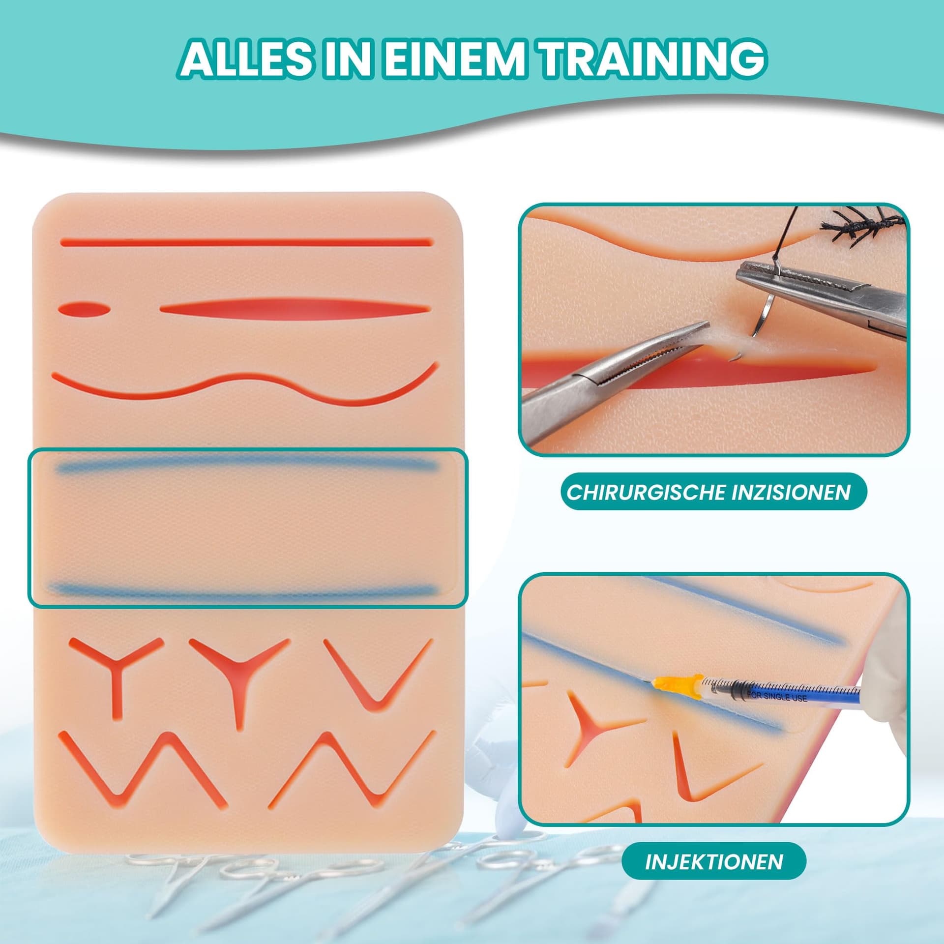 Dimedsion Surgical Suture Kit with Veins and Snijzone | Suture Practice Kit for Practicing Suture Techniques, Medical Suture Set, Surgical Instruments, Suture Set Medical Exercise Equipment thumbnail 4