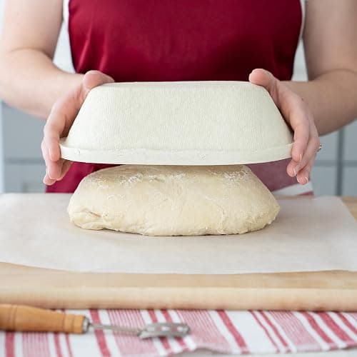 Bulka Small Oval 500g Banneton Bread Proofing Basket Pressed Wood Pulp Brotform - Plane Non-Stick Batard Sourdough Banneton Basket, Made in Germany. thumbnail 2