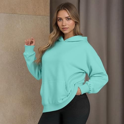YARBCEN Womens Hooded Hoodies Sweatshirts - Long Sleeve Crewneck Sweaters With Pocket 2026 Fashion Spring Oversized Clothes thumbnail 3