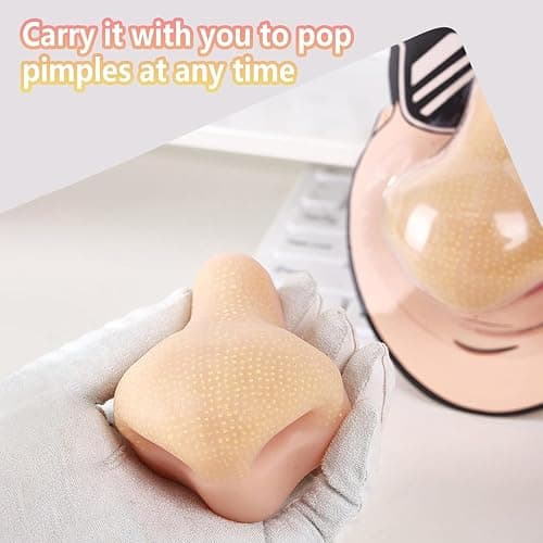 Pimple Popping Toy, Stress Relief,Nose Acne Fun, Squeezed Facial Pimplee Cleansing, Funny Prank Stuff (Nose), Nose Shape with Tweezers for Adults thumbnail 4