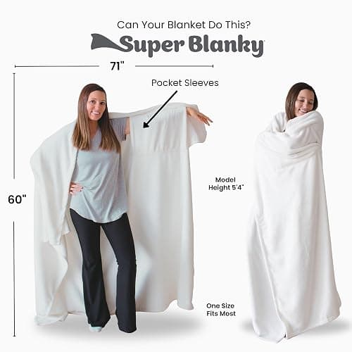 Super Blanky Wearable Blankets for Women, Adult Wearable Blanket Men, Top Christmas Gifts for Women, Wife Birthday Gift Ideas thumbnail 4