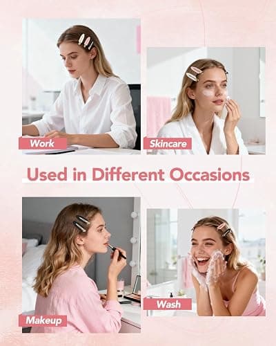 Amizo 6 Pcs Creaseless Flat Hair Clips for Makeup and Daily Beauty Routine | No Crease Design, No Bend Styling, Gold Metal Handles, Hold Bangs for Women and Girls, During Skin Care and Getting Ready thumbnail 5