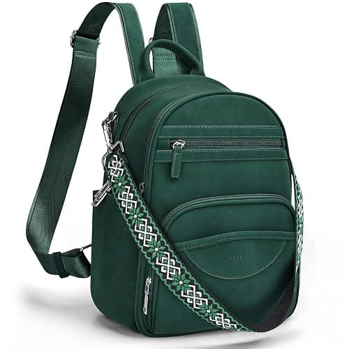 SYTRAH Small Backpack Purse for Women, Mini Backpack Vegan Leather with RFID Blocking & Tablet Pocket, Cute Shoulder Handbag for Travel, School & Work Green - Image 1