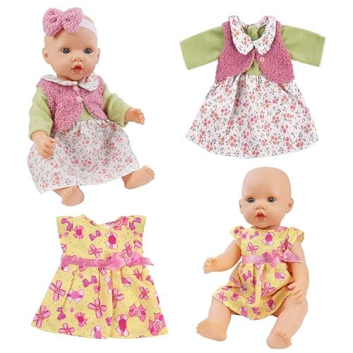 Aolso Baby Doll Clothes for 14-18 Inch/35-45 cm Dolls, New Doll Clothes Outfits, Sweet Dress with Coat Hanger, New Born Baby Dolls Girls Birthday（Sleeveless） thumbnail 5