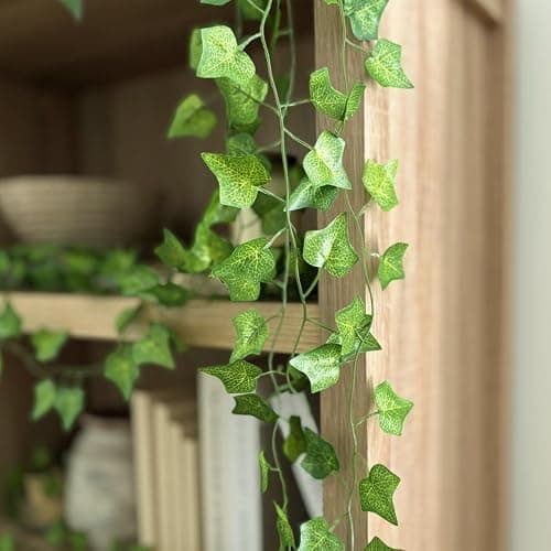 CQURE 12 Pack 84Ft Artificial Ivy Garland, Fake Vines UV Resistant Greenery Leaves Fake Plants Hanging Aesthetic Vines for Home Bedroom Party Garden Wall Room Decor thumbnail 8