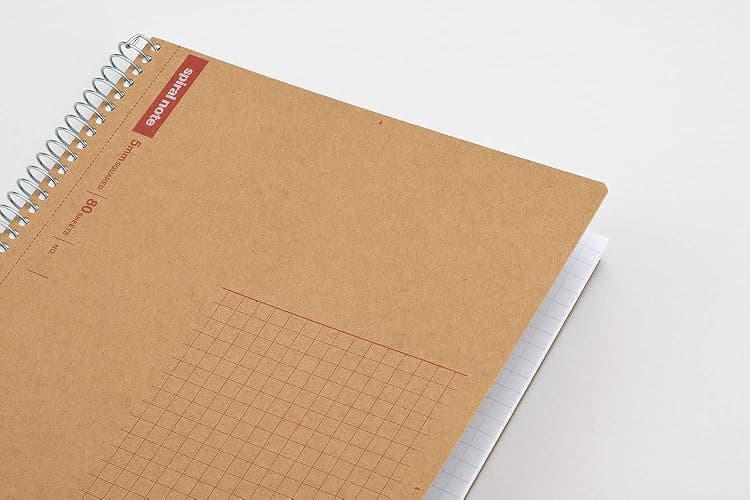 Maruman Spiral Note Basic Grid Notebook- B5, 9.92" x 7.44", 80 Sheets / 160 Pages, 5mm Graph Paper Journal, Perforated Pages & Wire-Bound to Lay Flat, Sturdy Kraft Cover, Made in Japan thumbnail 6