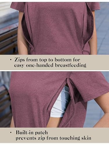 Ecavus 3-Pack Nursing Shirts Maternity Tops, Loose Fit thumbnail 3