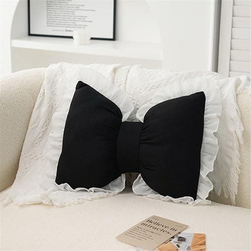 Pillows Couch Bow Pillow Cute Bow Shaped Pillows Lumbar Pillow Home Decorative Bowknot Throw Pillow Cushion For Sofa Couch Bed Living Room Bedroom Car Backrest Cushion Mid Throw Pillows for (Pink, A) thumbnail 4