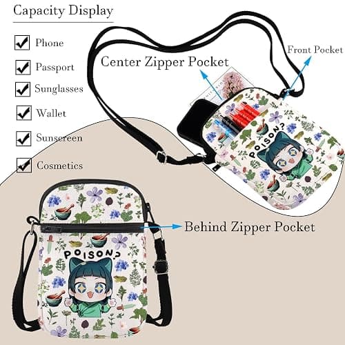 WCGXKO Anime Inspired Messenger Bag Animated Movie Themed Zipper Crossbody Bag For Fans thumbnail 5