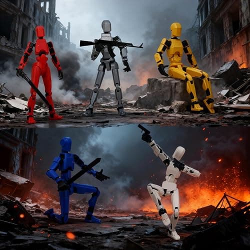 (Assembly Completed) 8 Packs Dummy13 Action Figure Set, 3D Printed ActionFigure Toy Gifts for Kids, Dummy 13,Robot 13 Action Figure Full Body Mechanical Doll Christmas Birthday Gift for Boys Girls thumbnail 8
