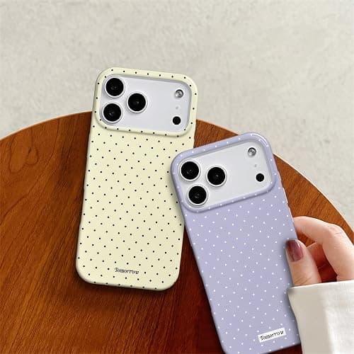 inewateri Compatible for iPhone 17 Pro Max Case with Cute Fashion Polka Dot Aesthetics Design Simple Cases for Soft TPU Slim Protection Cover-Purple thumbnail 3