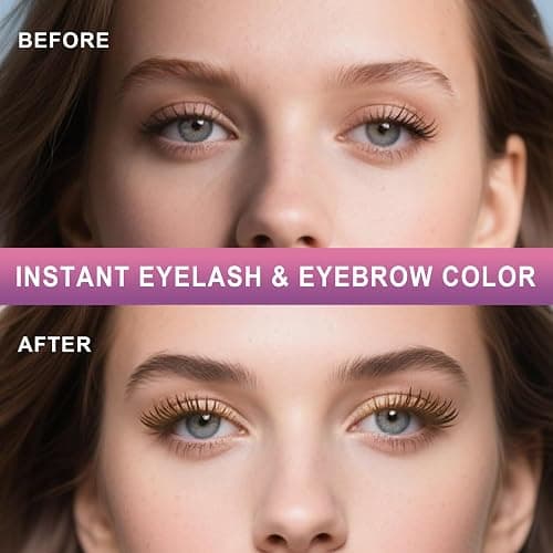 Eyelash & Eyebrow Color Kit, Professional Instant Lash & Brow Color Kit, Easy to Use with Natural Results, DIY Hair Coloring Eye Brow & Eye Lash Set for Beginner Salon Beauty 7ml (Coffee/Dark Brown) thumbnail 3