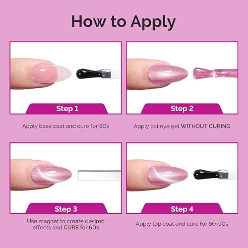 MelodySusie 9D Chameleon Cat Eye Gel Nail Polish, 0.5 Fl Oz Pink Glitter Holographic Magnetic Nail Polish with Magnet, UV Nail Polish for Nail Art Manicure Salon DIY at Home G1601 thumbnail 6